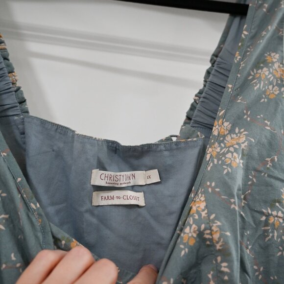 Christy Dawn Size 1X Adele Dress Blue Floral - Picture 7 of 8
